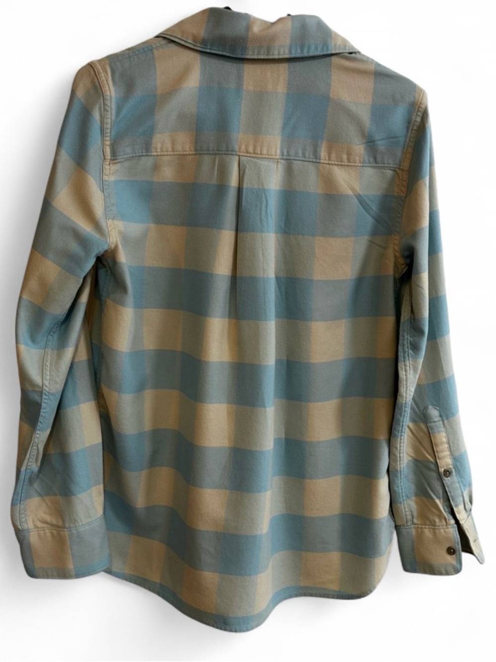 Faherty Light Blue and Cream Checked Button Shirt - Picture 7 of 7
